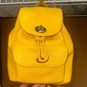 Coach Mini Turnlock Rucksack Yellow Backpack